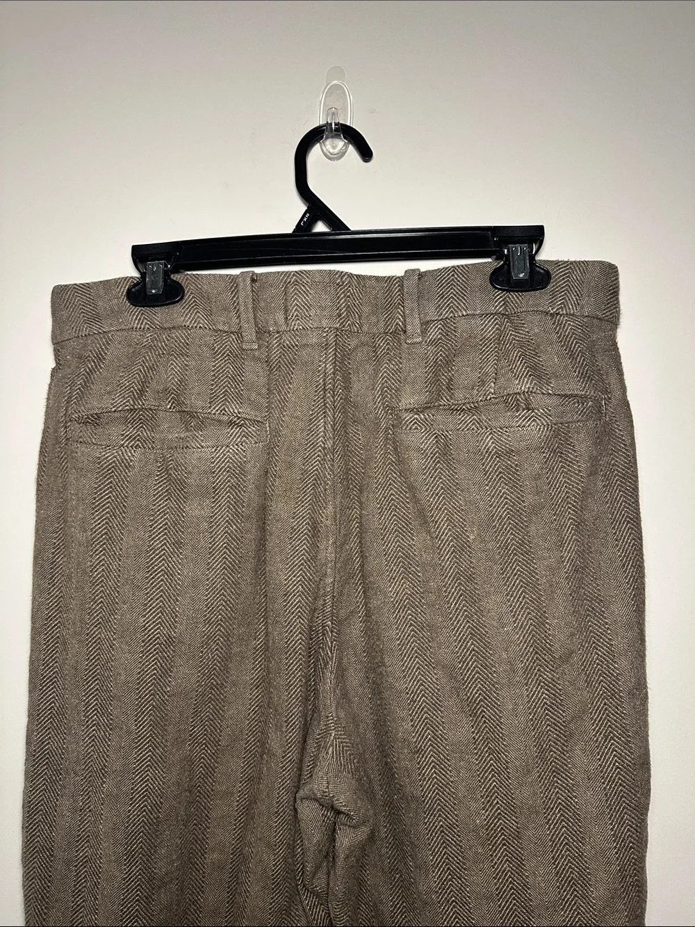 Abercrombie & fitch Men's Brown Herringbone linen blend trousers 32x28